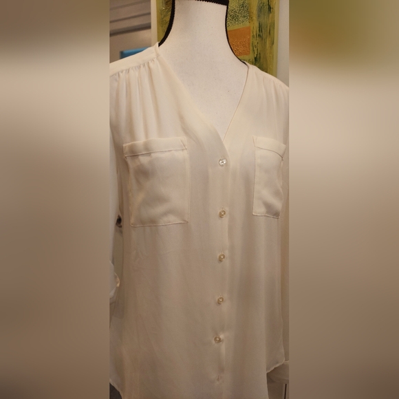 Express Cream Button Down Shirt - Picture 2 of 8